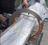 Powered Kädessä pidettävä Orbital Wrapper | Kannettava Stretch Film Kone for Pipes, Lumber & Long Products HROW-450 - Teipin kelauskone