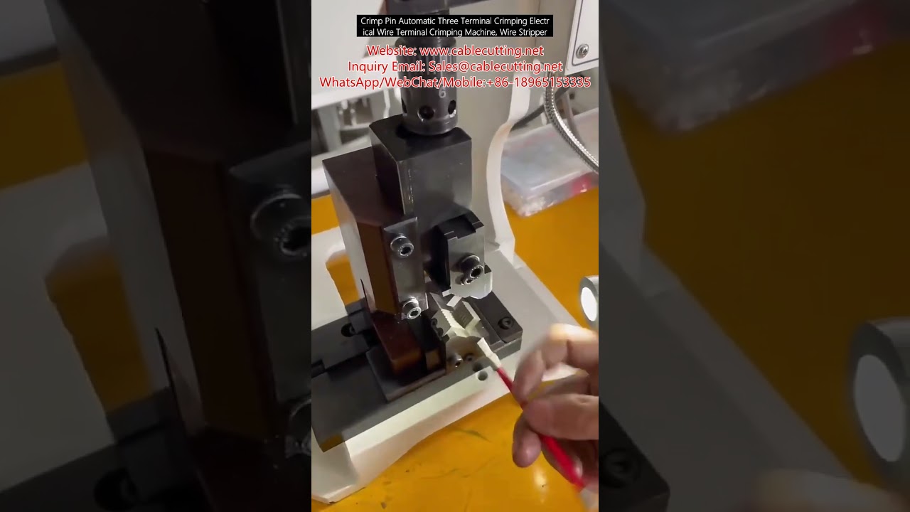 Crimp Pin Automatic Three Terminal Crimping Electrical Wire Terminal Crimping Machine, Wire Stripper