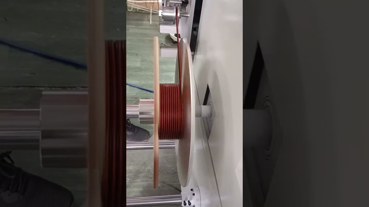 Red Black Wire Auto Metering, Traversing, Winding, Cutting & Coiling Machine Demo #factory #machine