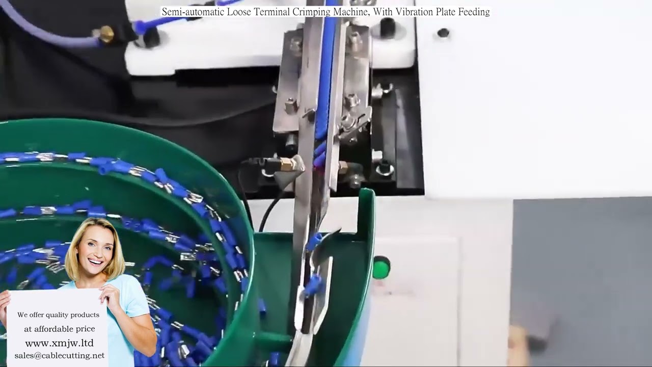 Semi-automatic Loose Terminal Crimping Machine, With Vibration Plate Feeding